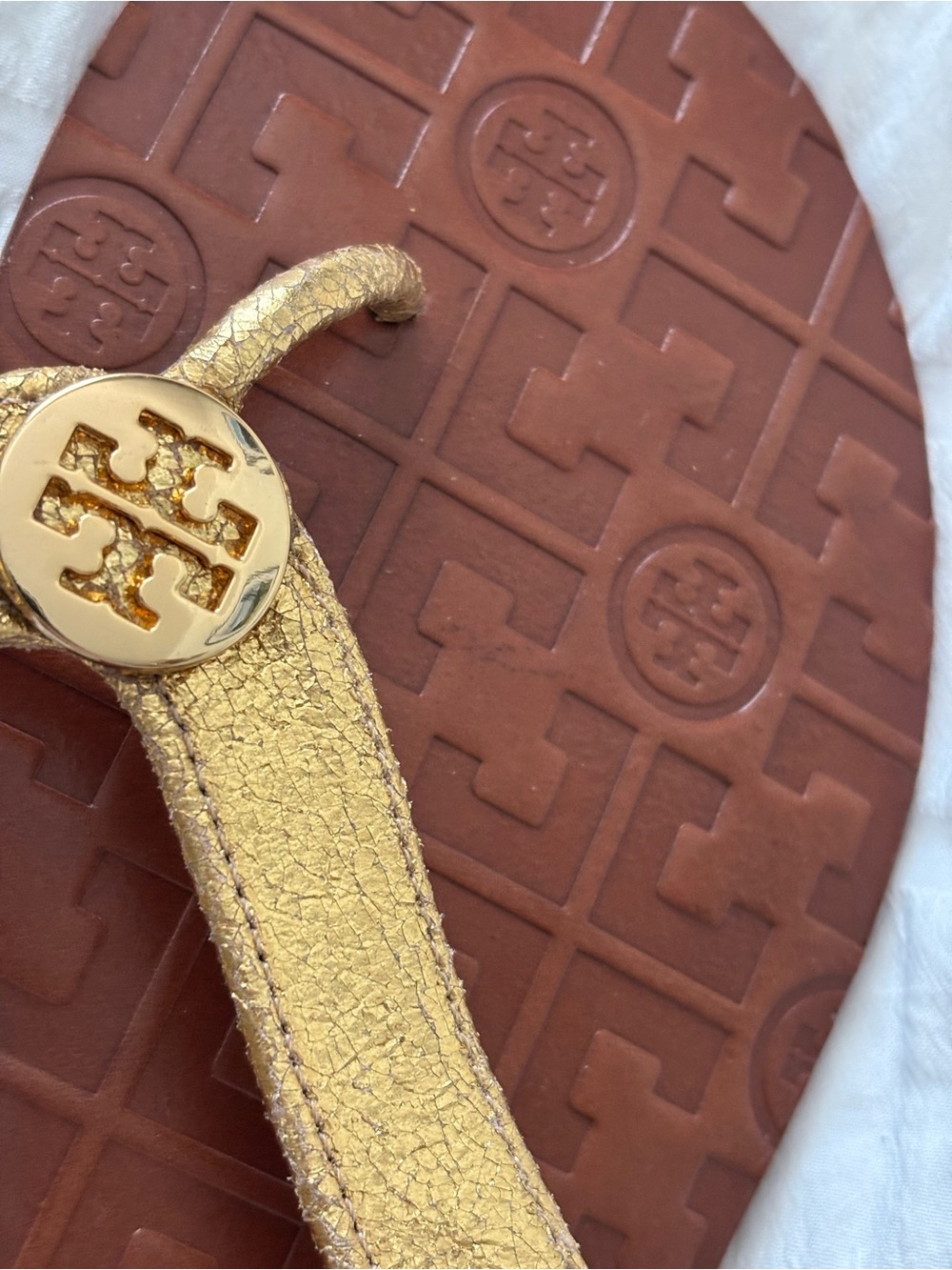 Tory Burch gold sandals 10